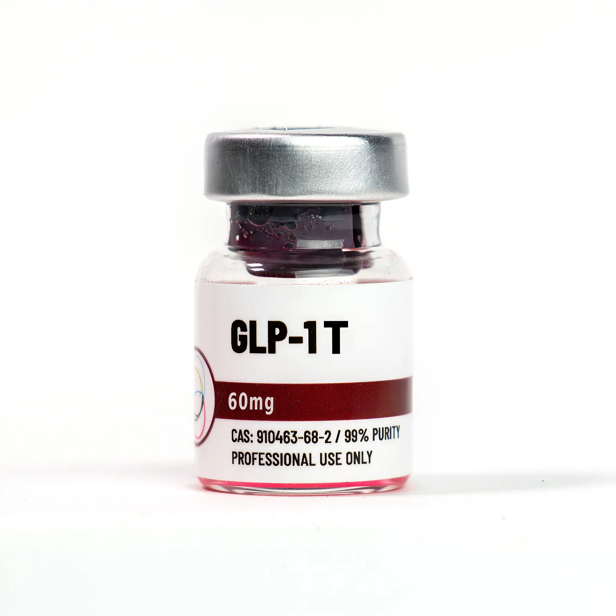 Vial of GLP-1T with pink hue from Vitamin B12 additive Miramont Wellness Centers