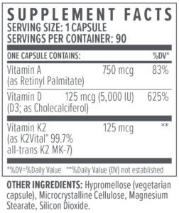 ADK Supplement Facts