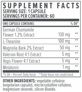 Supplement Facts for Best Night Sleep Biote
