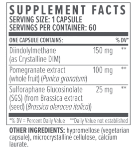 DIM SGS+ Supplement Facts